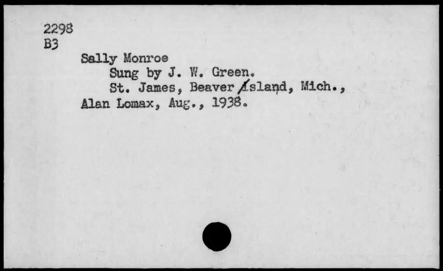 Photograph: Sally Monroe, 1938-08.