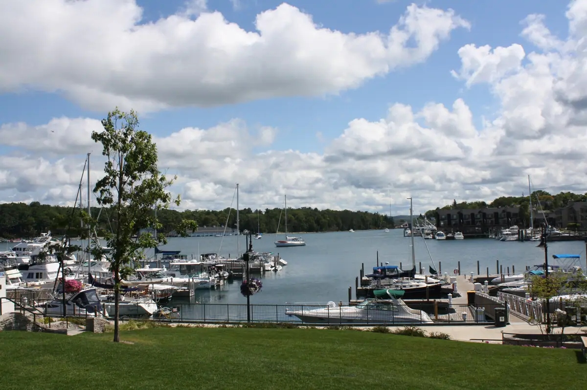 The harbor on Lake Charlevoix (Pine Lake), downtown Charlevoix