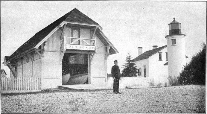 "The Light House and Life Saving Station at Beaver Island Harbor" — plate from A Child of the Sea (1905)